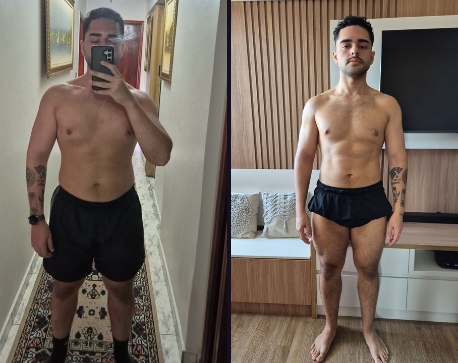 Antes e depois de aluno do PK Coaching