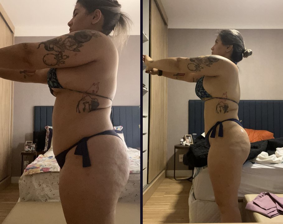 Antes e depois de aluna do PK Coaching